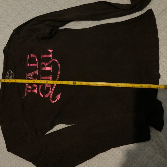 STREETWEAR SOCIETY   BLACK T-SHIRT  WITH SHINY ‘’BAD GIRL ‘IN PINK SIZE LARGE - Picture 3 of 7